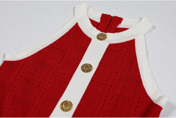 Clara Contrast Knit Skater Mini Dress - Image 6