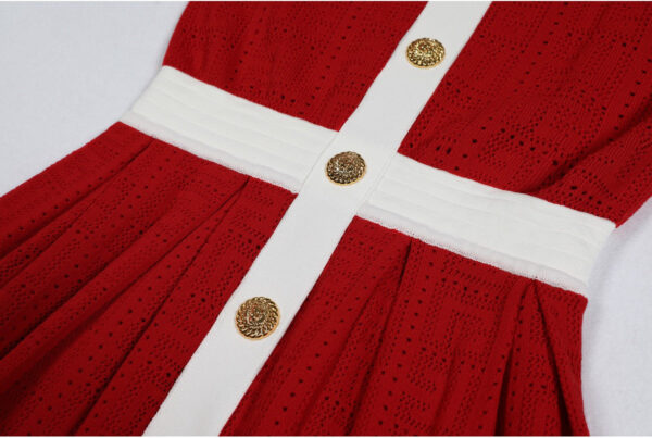 Clara Contrast Knit Skater Mini Dress - Image 7