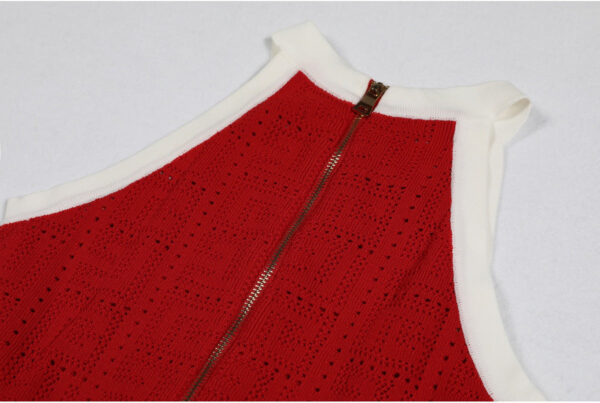 Clara Contrast Knit Skater Mini Dress - Image 8