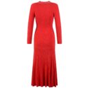 Adriana Red Button Up Knit Midi Dress
