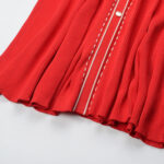 Adriana Red Button Up Knit Midi Dress