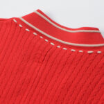 Adriana Red Button Up Knit Midi Dress