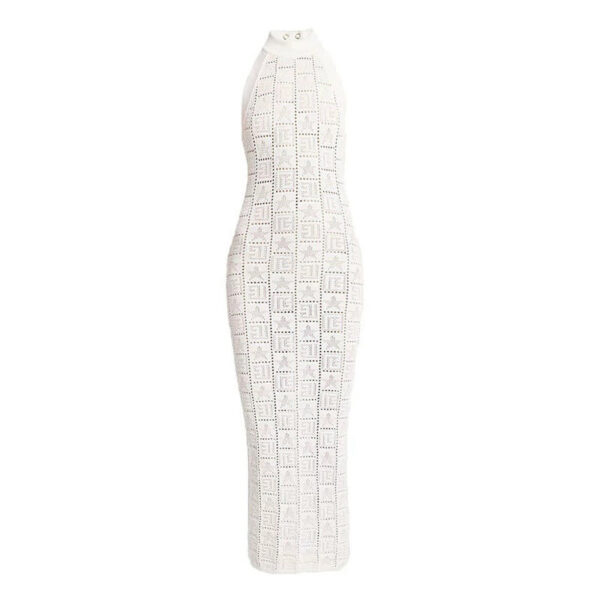Ingrid Halter Neck Sleeveless Knit Midi Dress - Image 4