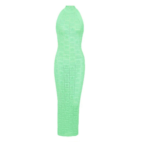 Ingrid Halter Neck Sleeveless Knit Midi Dress - Image 5