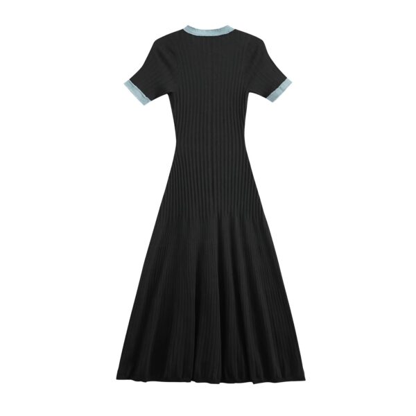 Tika Knit Midi Dress with Denim Trim - Image 6