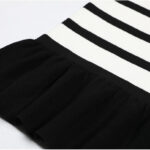 Elysia Striped Flared Hem Knit Mini Dress