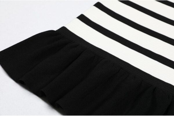 Elysia Striped Flared Hem Knit Mini Dress - Image 4