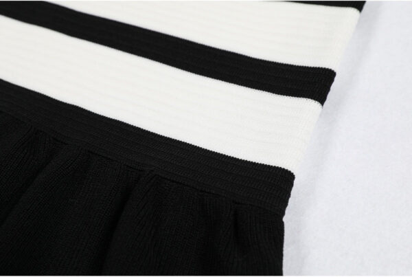 Elysia Striped Flared Hem Knit Mini Dress - Image 5
