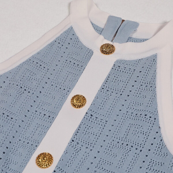 Clara Contrast Knit Skater Mini Dress - Image 3