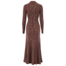 Lola V-Neck Knit Midi Dress with Flared Hem