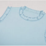 Molly Sleeveless Pearl Round Neck Knit Midi Dress