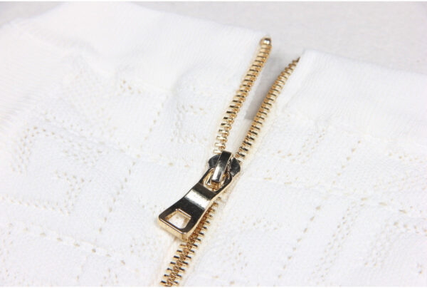 Ember Sleeveless Mesh Knit Midi Dress with Gold Buttons - Image 7