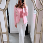 Abigail Baby Pink Double Breasted Blazer