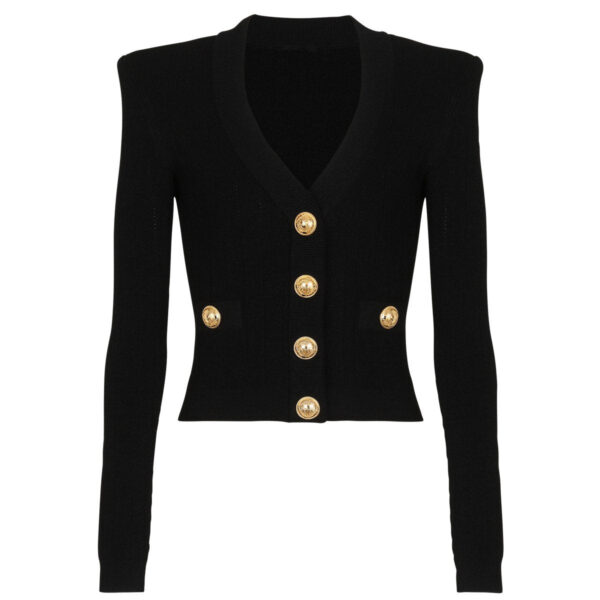 Amara Black Knit Cardigan - Image 2