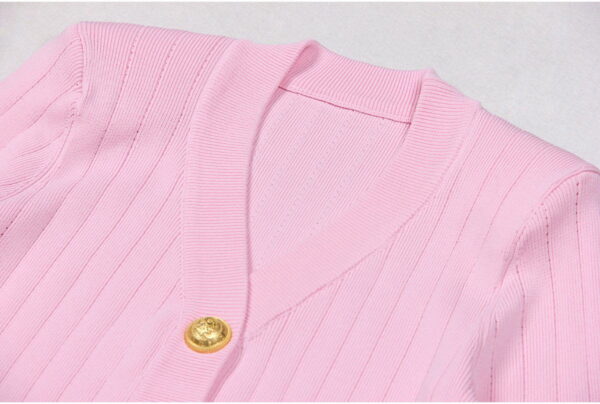 Amara Pink Knit Cardigan - Image 2