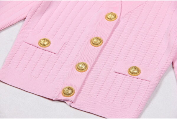 Amara Pink Knit Cardigan - Image 3