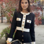 Beatrix Black Cardigan & Skirt Two Piece Set