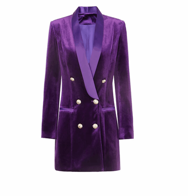 Blair Purple Velvet Blazer Dress - Image 3