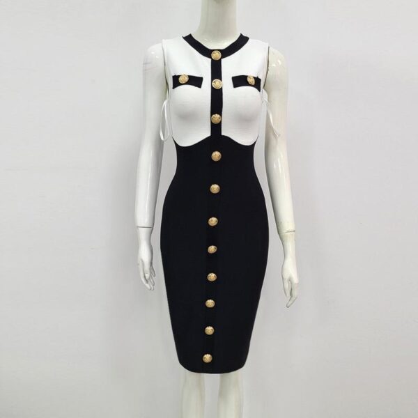 Cameron Black Bandage Dress & Cardigan Two Piece Set - Image 3