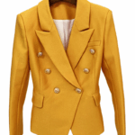 Carmen Mustard Yellow Double Breasted Blazer