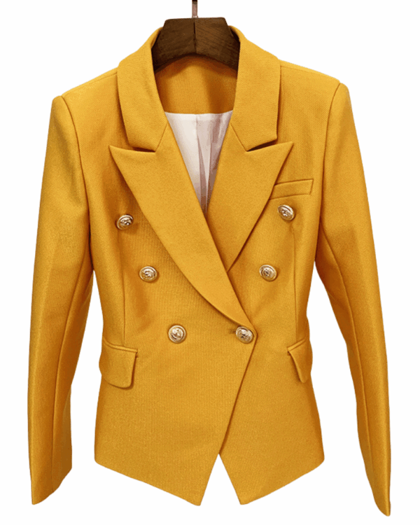 Carmen Mustard Yellow Double Breasted Blazer