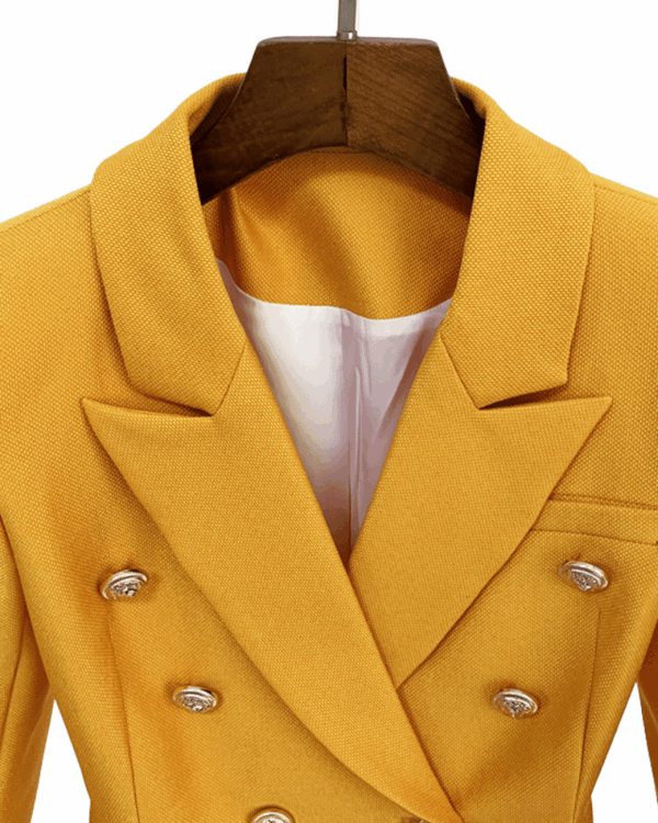 Carmen Mustard Yellow Double Breasted Blazer - Image 2