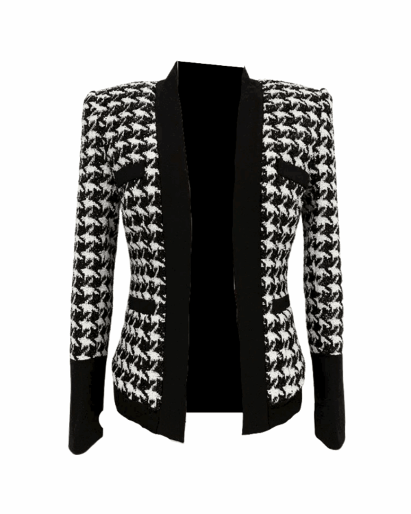 Celeste Tweed Houndstooth Blazer - Image 2