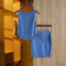 Courtney Blue Tank and Skirt Knit Two Piece Set