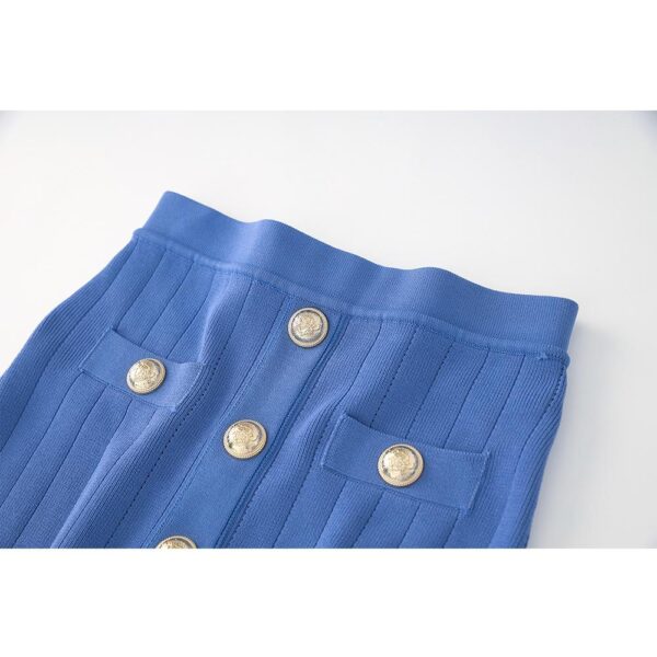 Courtney Blue Tank and Skirt Knit Two Piece Set - Image 4