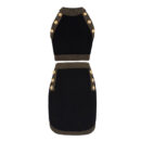 Danae Black Mock Neck Top and Skirt Two Pice Set