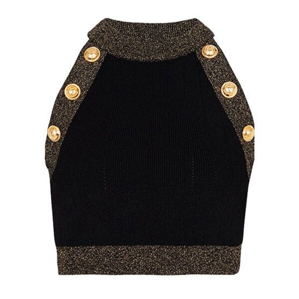 Danae Black Mock Neck Top and Skirt Two Pice Set - Image 2
