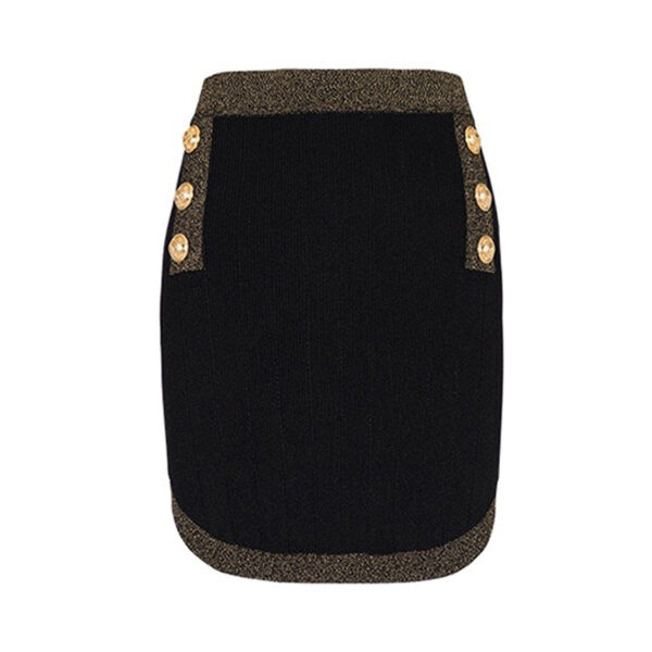 Danae Black Mock Neck Top and Skirt Two Pice Set - Image 3