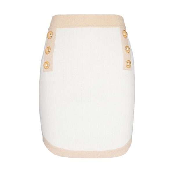 Danae White Mock Neck Top and Skirt Two Pice Set - Image 4