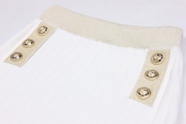 Danae White Mock Neck Top and Skirt Two Pice Set - Image 7