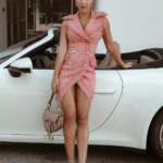 Desiree Pink Tweed Mini Dress