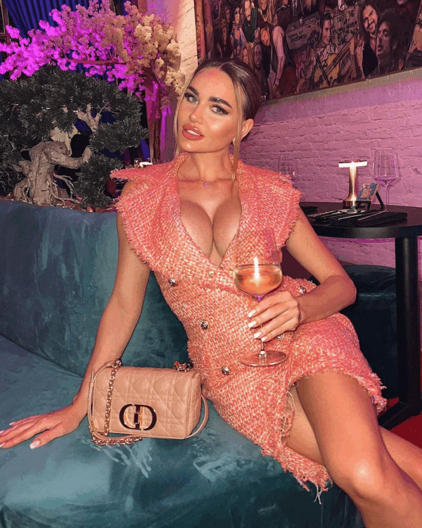 Desiree Pink Tweed Mini Dress - Image 2