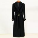 Dolores Black Long Wool Coat