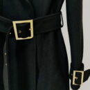 Dolores Black Long Wool Coat