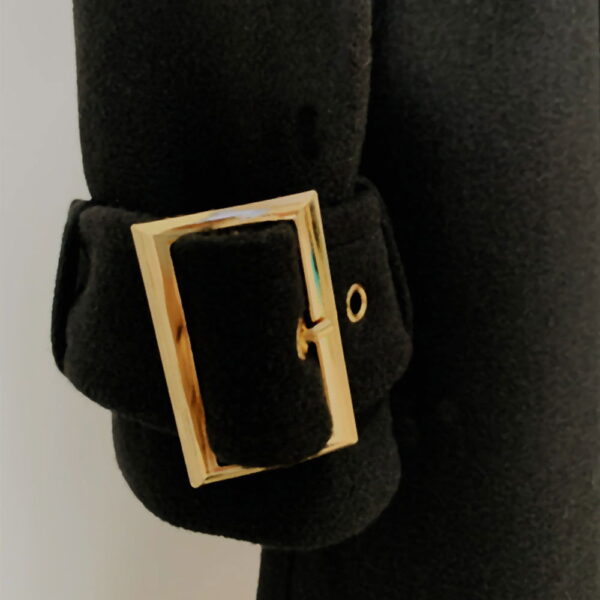 Dolores Black Long Wool Coat - Image 8