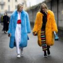 Elodie Blue Long Faux Fur Long Coat