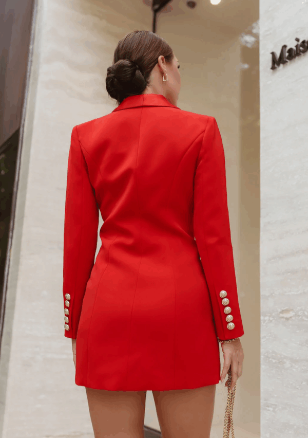 Esther Red Blazer Mini Dress - Image 3