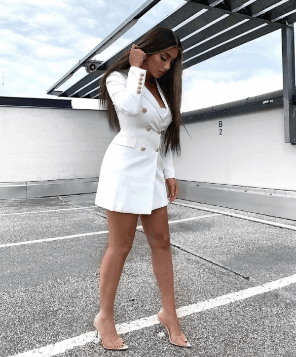 Esther White Blazer Mini Dress