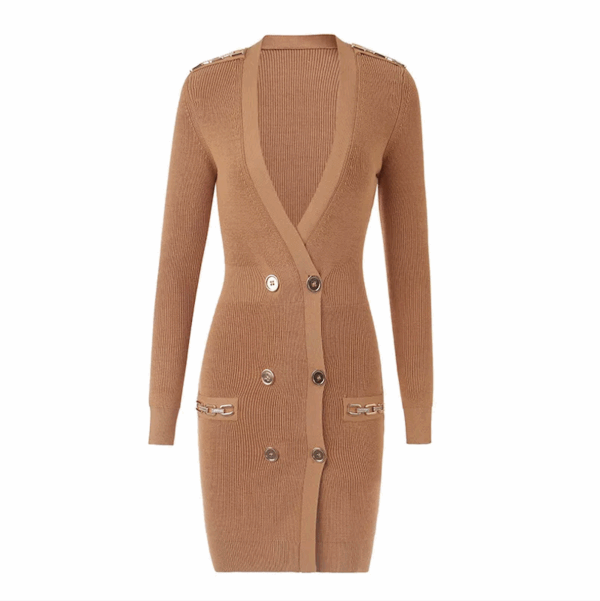 Georgia Beige Sweater Mini Dress - Image 3