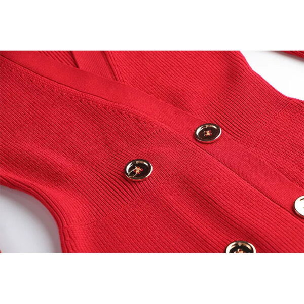 Georgia Red Sweater Mini Dress - Image 2