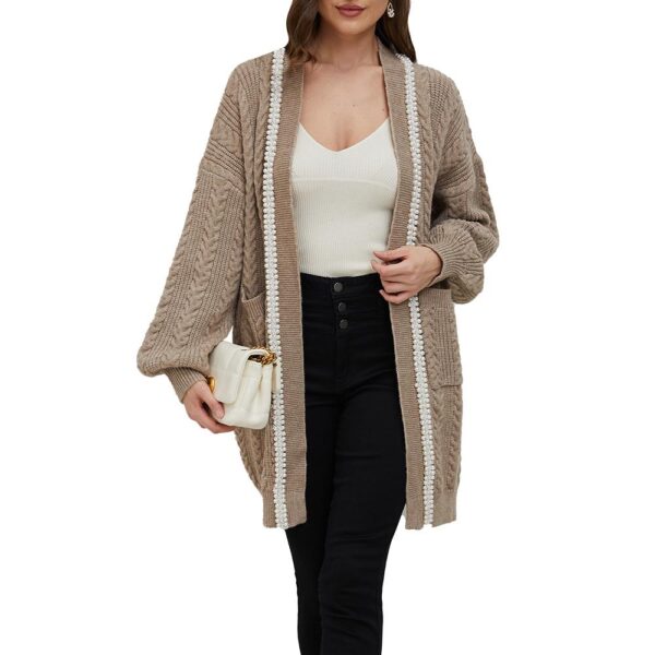 Jasmine White Pearl Trimmed Knit Cardigan - Image 9