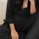 Jessie Black Blouse and Wide Leg Pant Two Piece Set