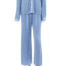 Jessie Purple Blouse and Wide Leg Pant Two Piece Set