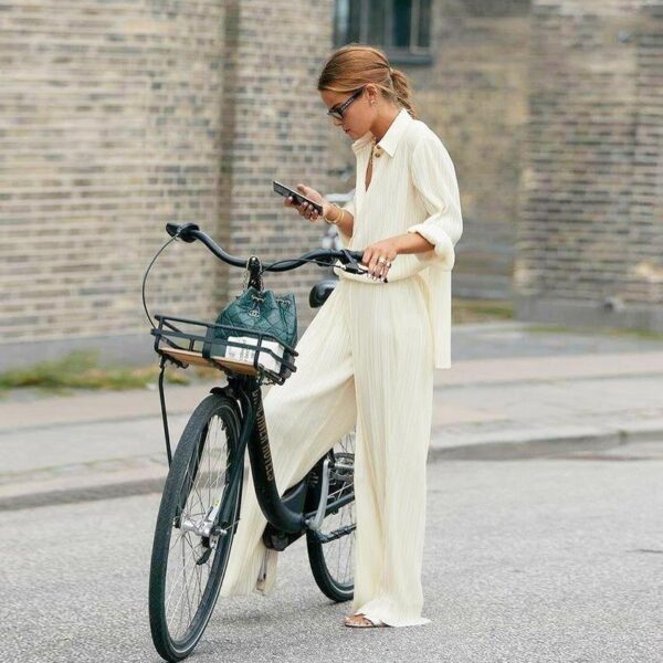 Jessie White Blouse and Wide Leg Pant Two Piece Set - Image 3