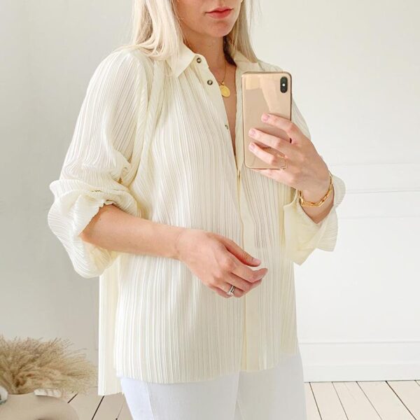 Jessie White Blouse and Wide Leg Pant Two Piece Set - Image 4