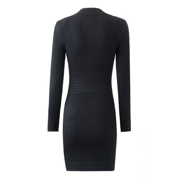 Kayla Black Knit Bodycon Dress - Image 2